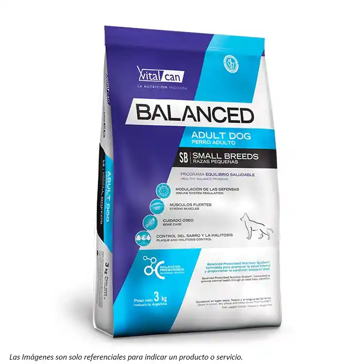 Balanced Perro Adulto Small Breed 3kg - Vitalcan