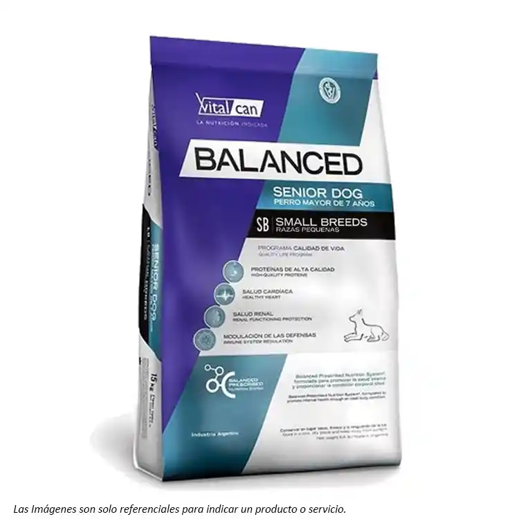 Balanced Perro Senior Small Breed 3kg - Vitalcan