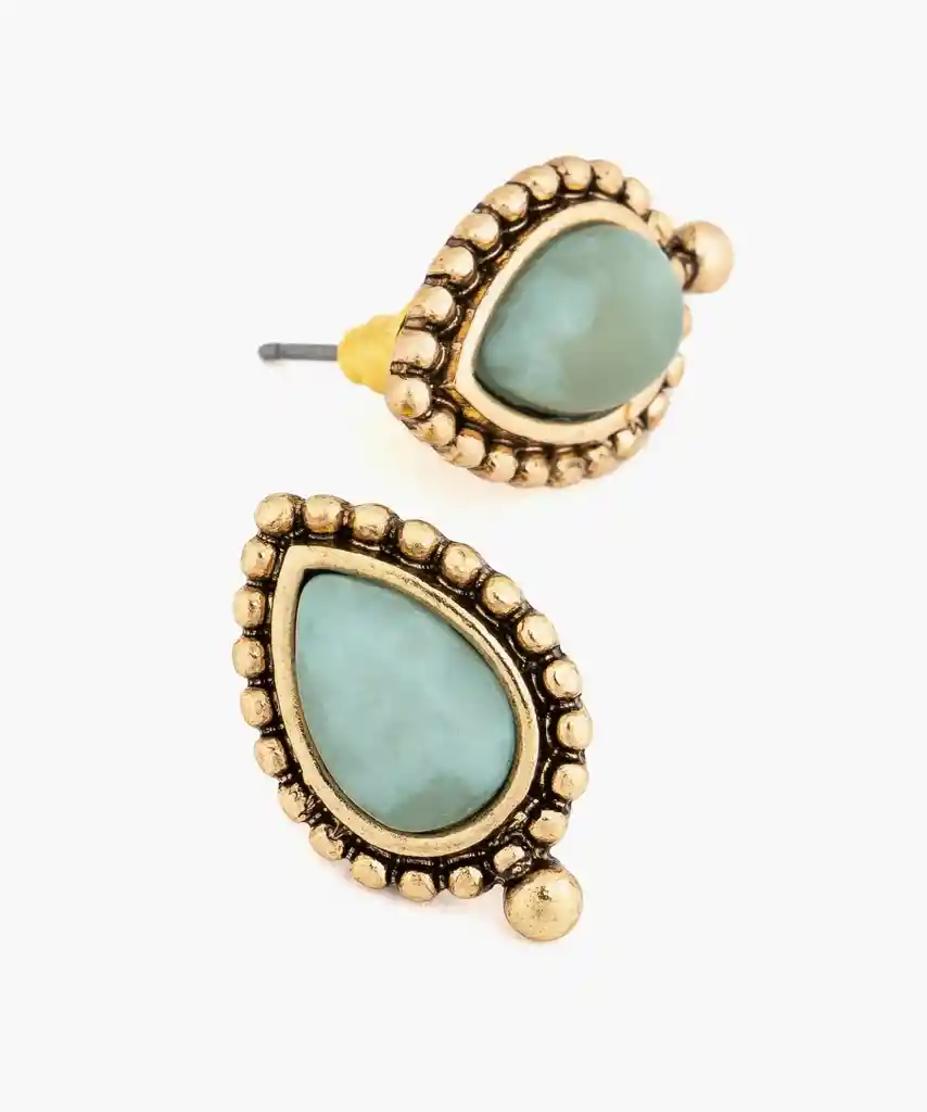 Aros Mujer Piedra Dorado