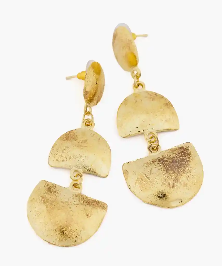 Aros Mujer Colgantes Étnicos Dorado