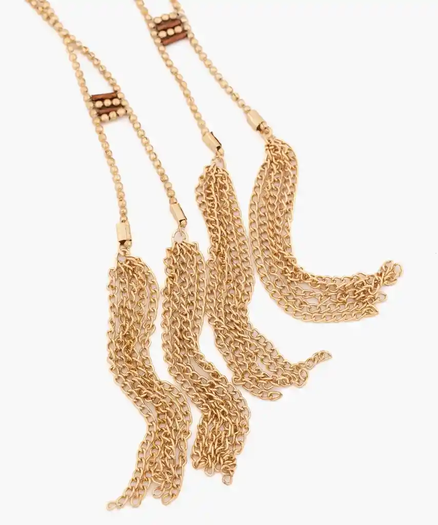 Collar Mujer Corbata Dorado