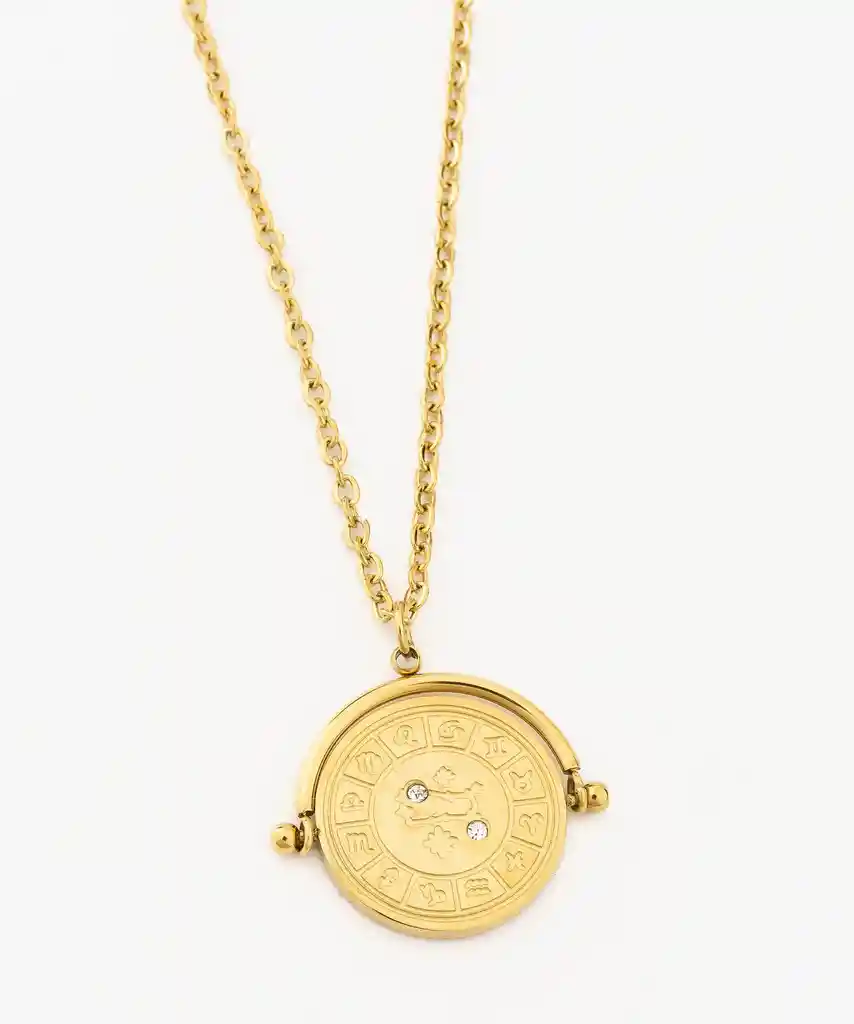 Collar Mujer Géminis Dorado