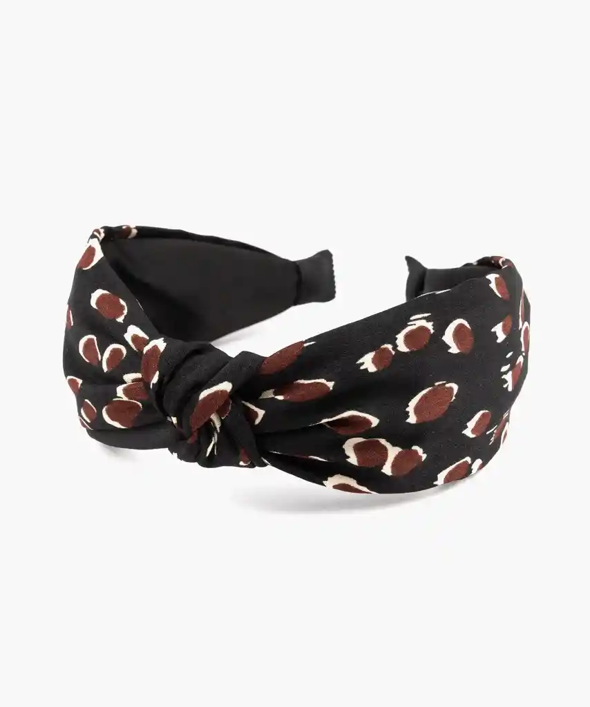 Cintillo Mujer Nudo Animal Print Negro