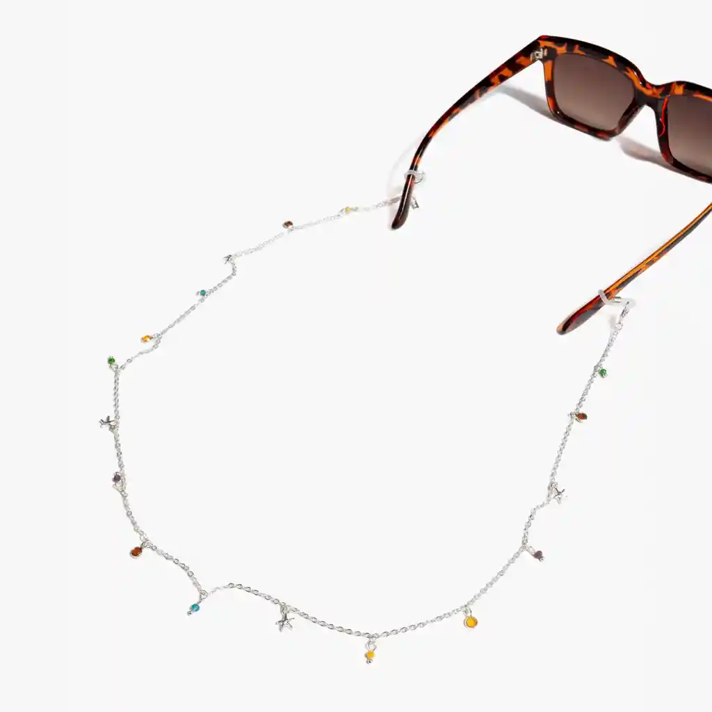 Strap Sujetador Lentes Mujer Cadena Con Colgantes Plateado