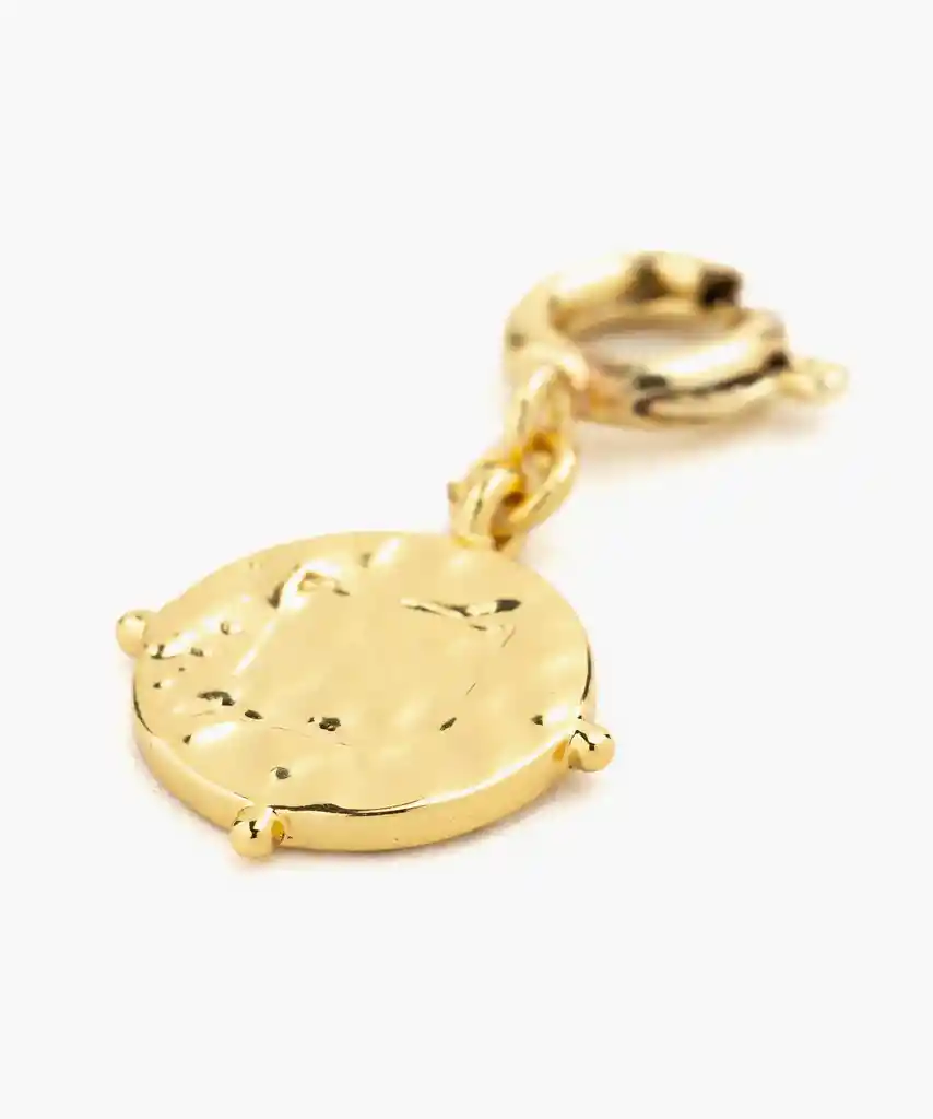 Charm Dije Mujer Moneda Textura Dorado