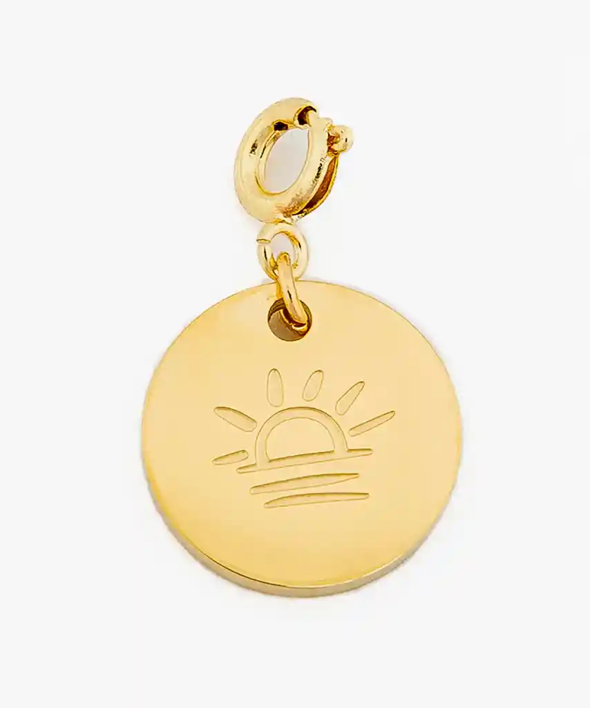 Charm Dije Mujer Dibujo De Sol Dorado
