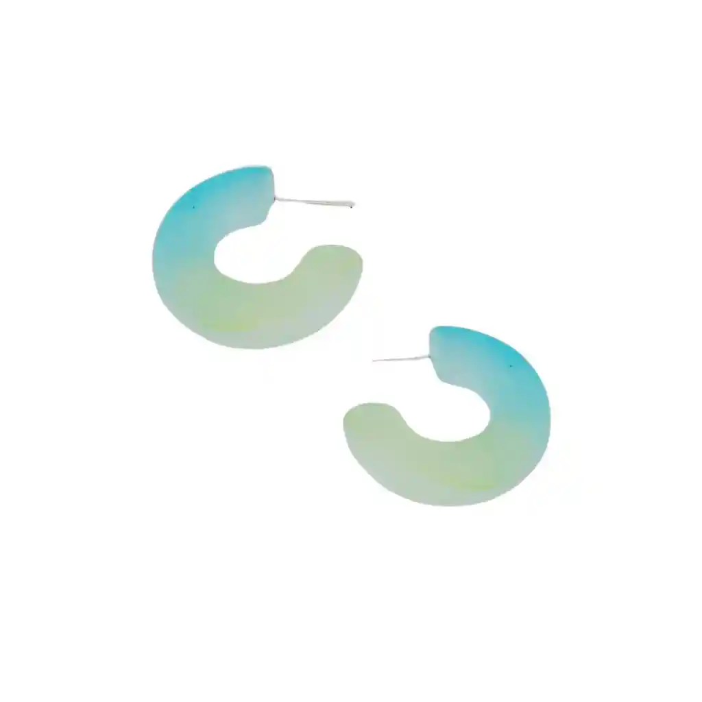 Aros Nana Verde Con Azul