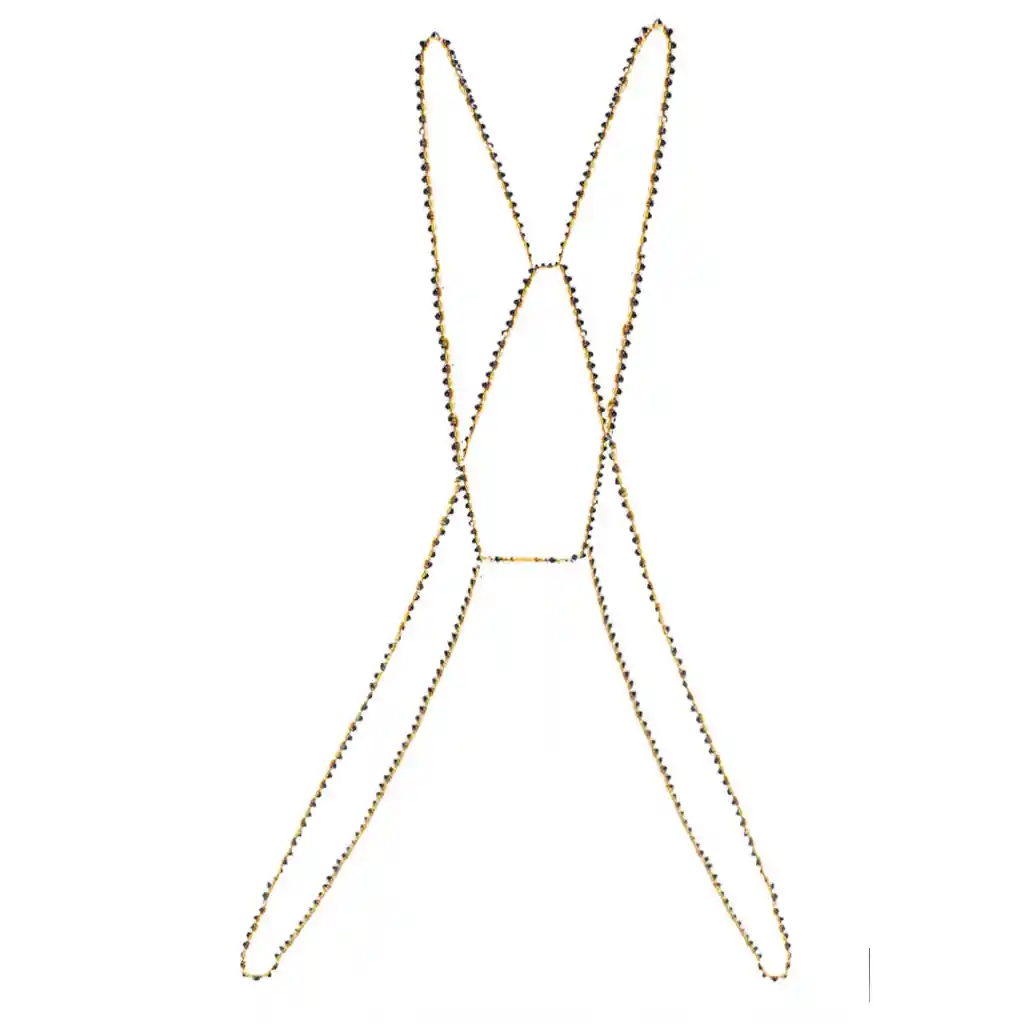 Body Chain Luciana Negro Con Dorado