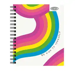 Cuaderno Book Artel 120 Hojas Diseño Arcoiris Fluor