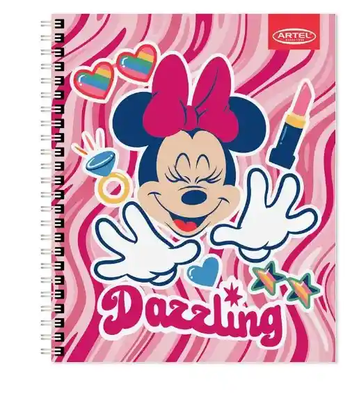 Cuaderno Universitario Artel 100 Hojas 7mm Diseño Minnie 2024