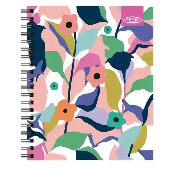 Cuaderno Universitario Artel 100 Hojas 7mm Diseño Floral 2024