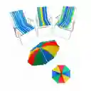 Silla De Camping Piscina Playa Plegable Mas Quitasol Verano