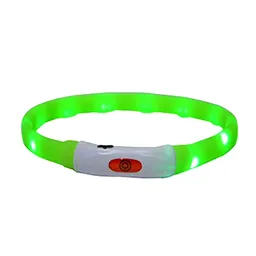Collar Talla M Perros Con Luz Led Reflectante Ajustable Recargable Usb (verde)