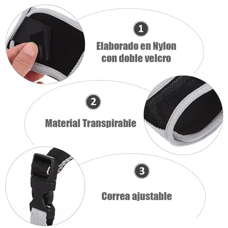 Bozal Talla Xs De Nylon Con Ajuste De Velcro Transpirable Para Perros (rojo)