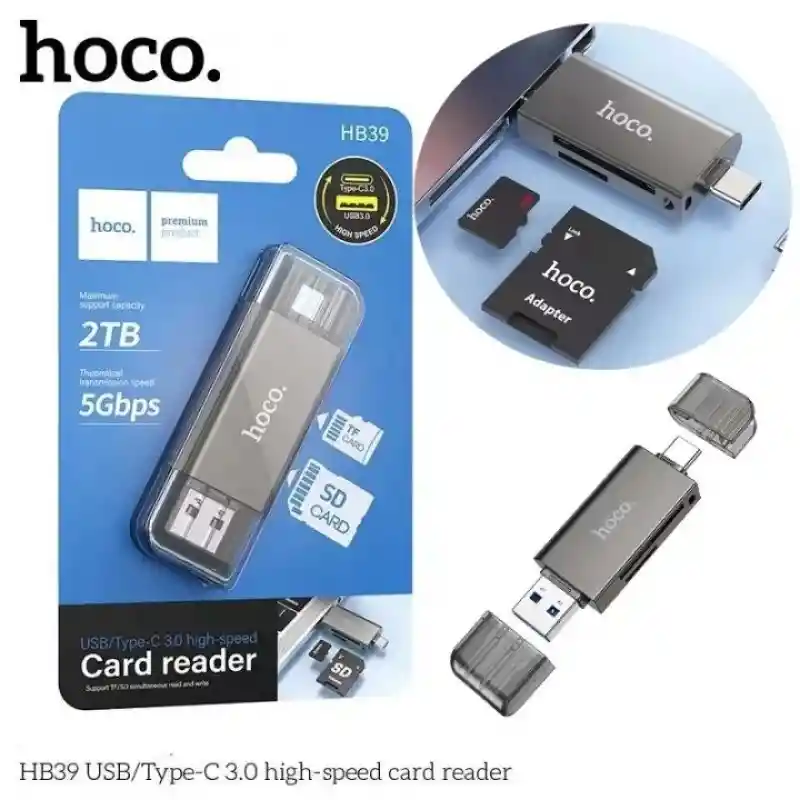 Lector De Tarjetas Usb Y Type-c 3.0 De Alta Velocidad Hoco Premium