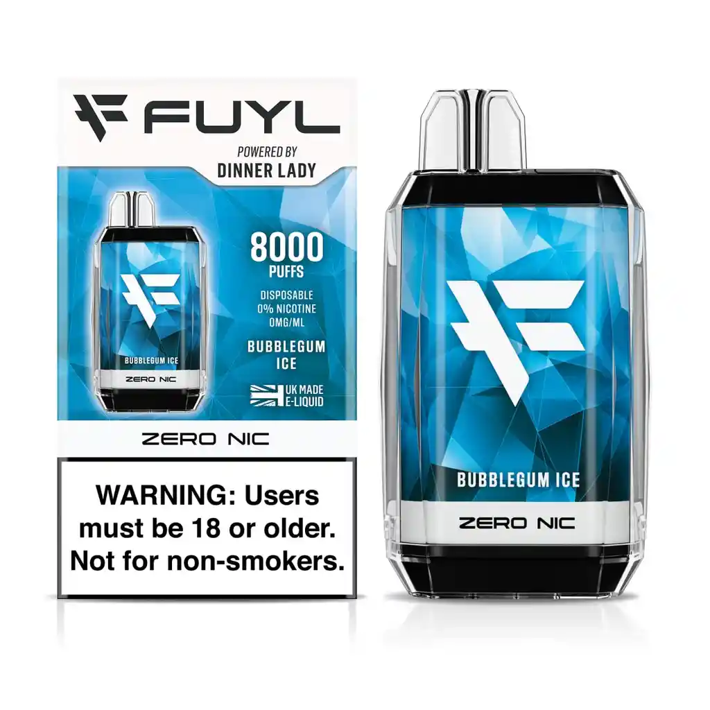 Vaporizador Desechable Fuyl 8000 Puffs Bubblegum Ice 0% Dinner Lady