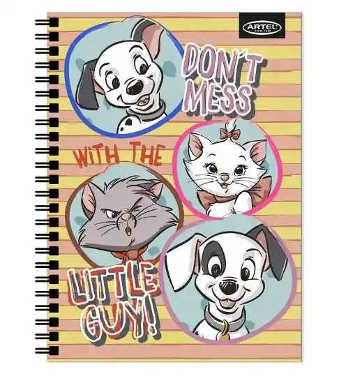 Cuaderno Universitario Artel 100 Hojas 7mm Diseño Cats Dogs 2024