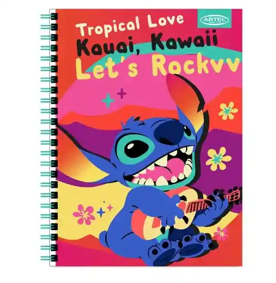 Cuaderno Universitario Artel 100 Hojas 7mm Diseño Lilo Stitch 2024