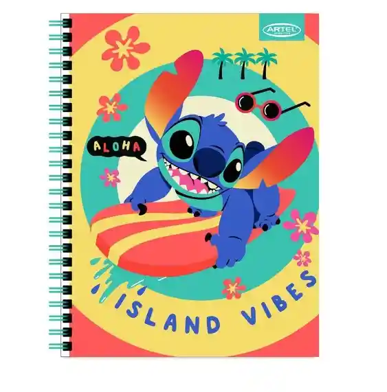 Cuaderno Universitario Artel 100 Hojas 7mm Diseño Lilo Stitch 2024