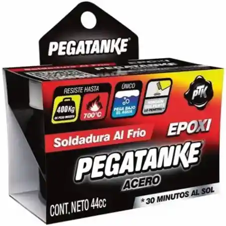 Pegatanke Sold En Frío Epóxico Acero 44ml Caja Negra