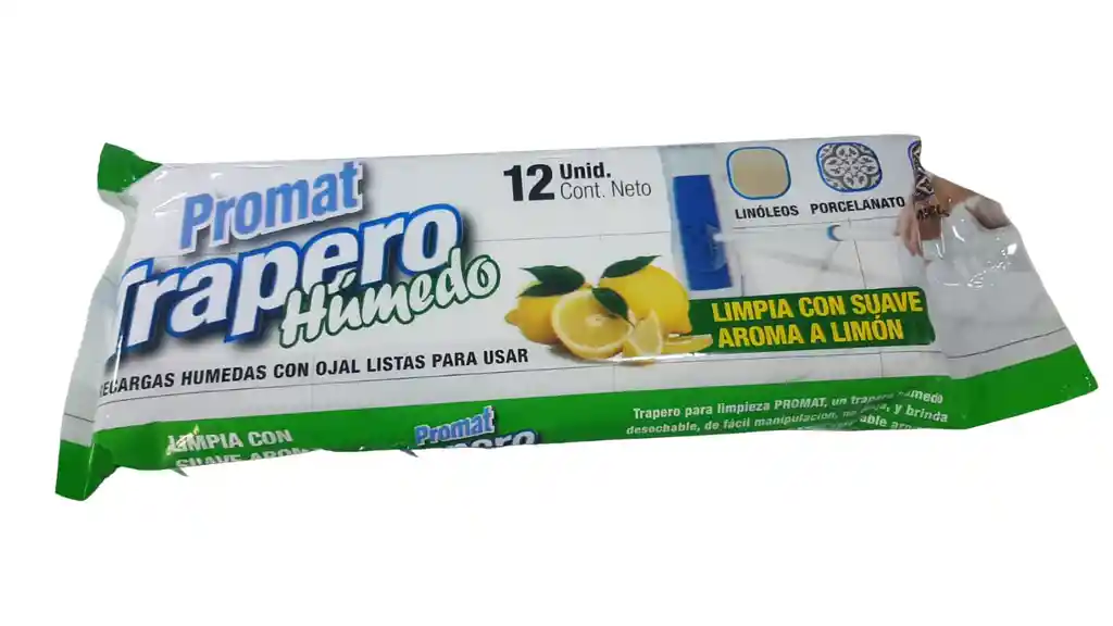 Trapero Humedo Promat Limon 12 Unidades