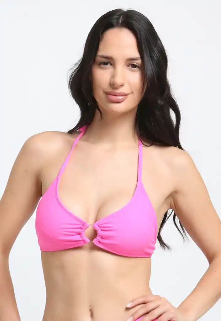 Bikini Triangulo Argolla Central Fucsia Xl