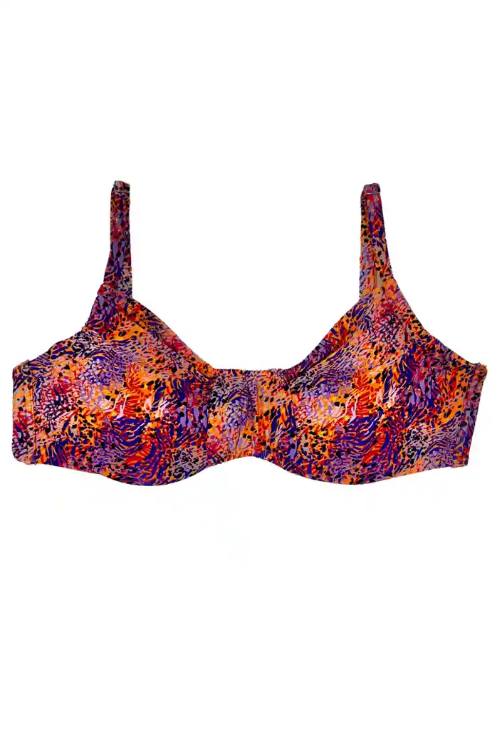 Bikini Sostén Arruchado Copa C Estampado Naranja 50