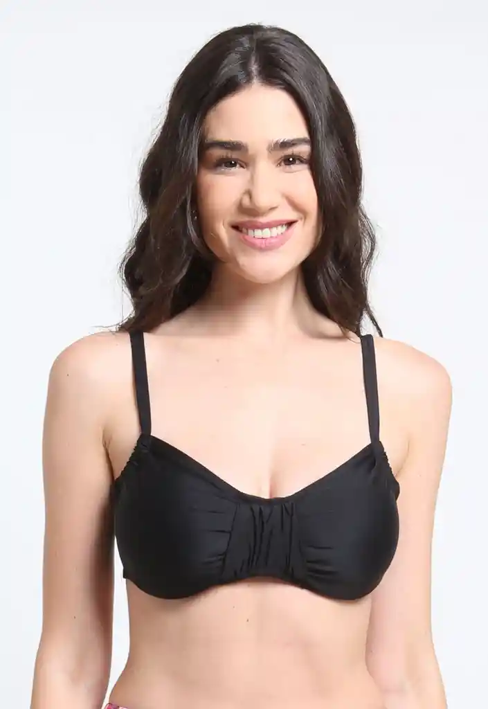 Bikini Sostén Arruchado Copa C Negro 50