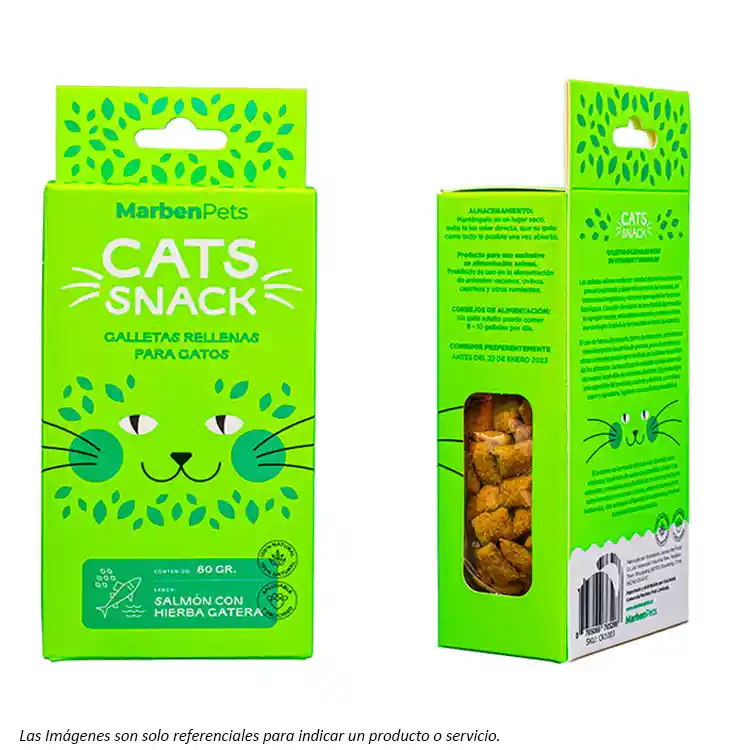 Cats Snack Galletas Rellenas Salmón Con Hierba Gatera 80g