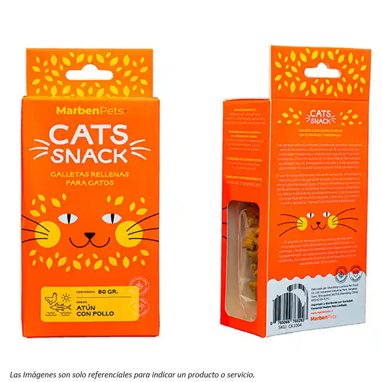 Cats Snack Galletas Rellenas Atún Con Pollo 80g