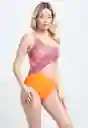 Trikini Cruzado Estampado Naranja M