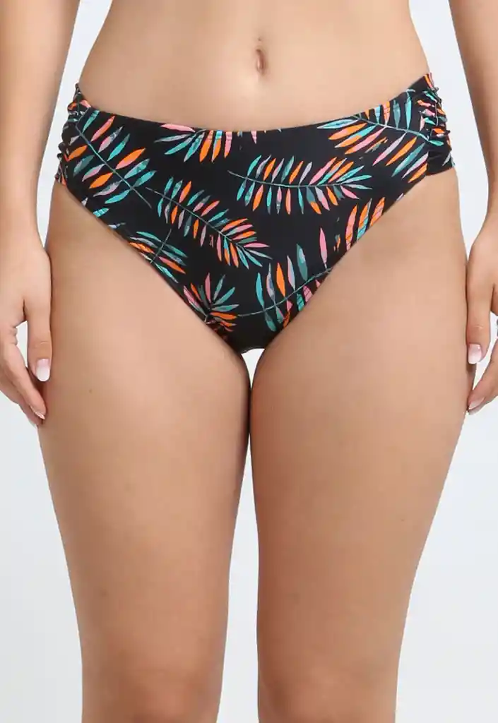 Bikini Costados Drapeados Estampado Hojas Xl