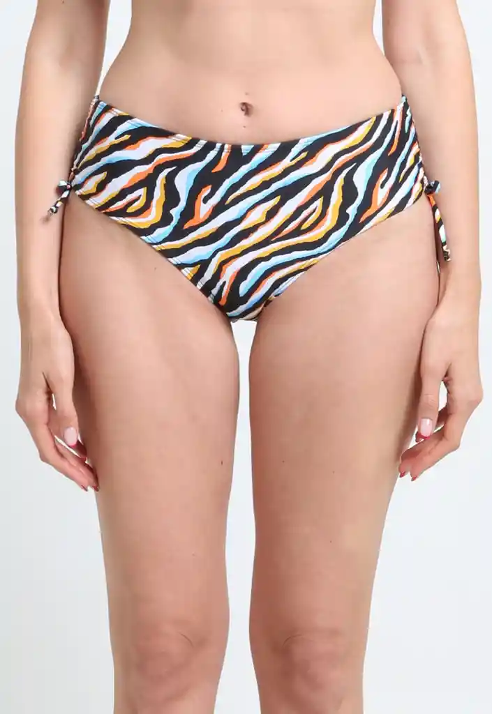 Bikini Calzón Ajustable Caderas Estampado Naranja Xl