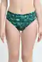 Bikini Calzón Pin Up Doble Uso Estampado Verde L