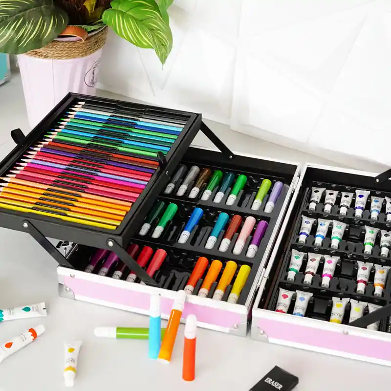 Set De Arte Maleta Para Pintar Lapices Colores 145 Piezas