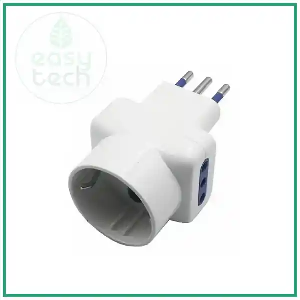 Adaptador Schuko Triple Con 2 Enchufes 3 Patas 1500w