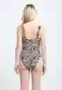 Enterito Tirantes Arruchados Animal Print S