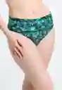 Bikini Calzón Pin Up Doble Uso Estampado Verde Xl