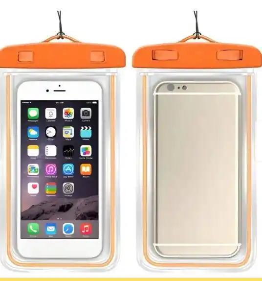 Funda Celular Impermeable Sumergible Carcasa Protectora Naranja