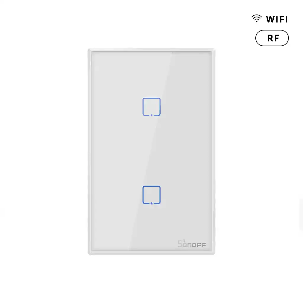 Interruptor Wifi De Pared Sonoff De 2 Canales + Rf