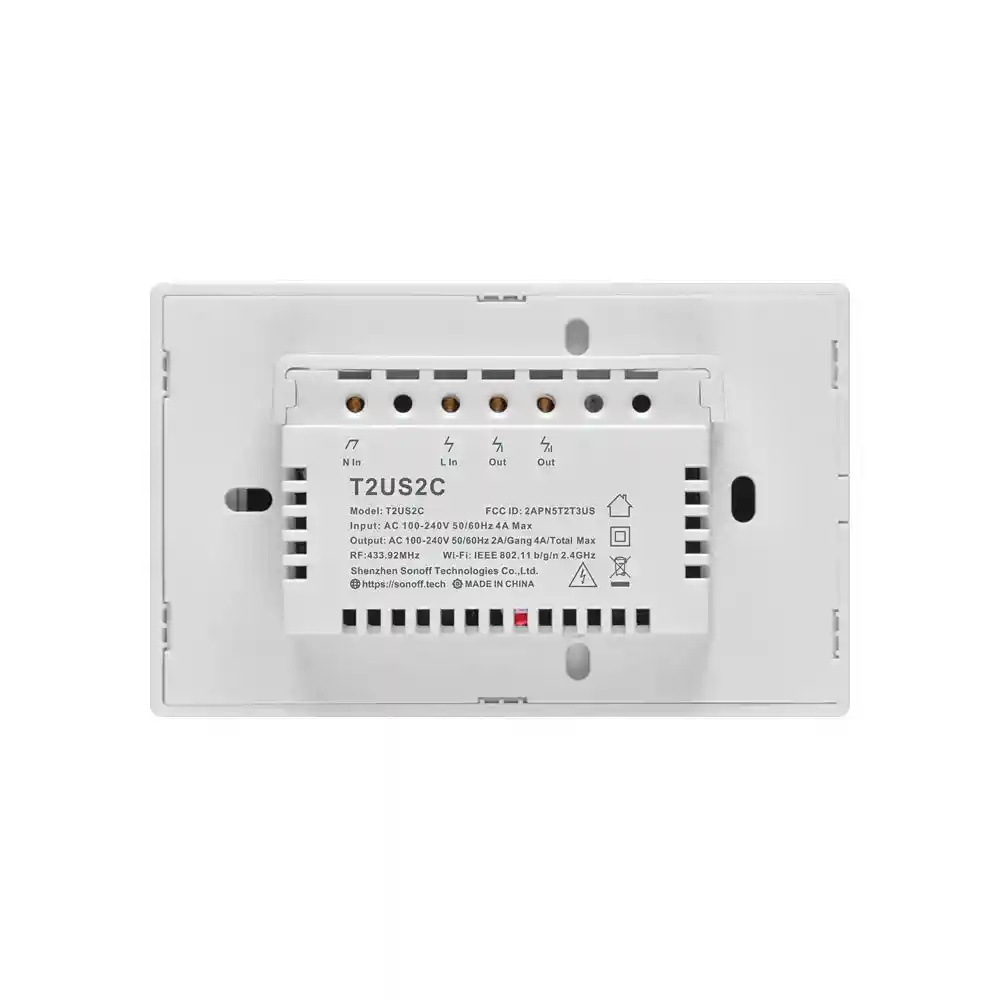 Interruptor Wifi De Pared Sonoff De 2 Canales + Rf