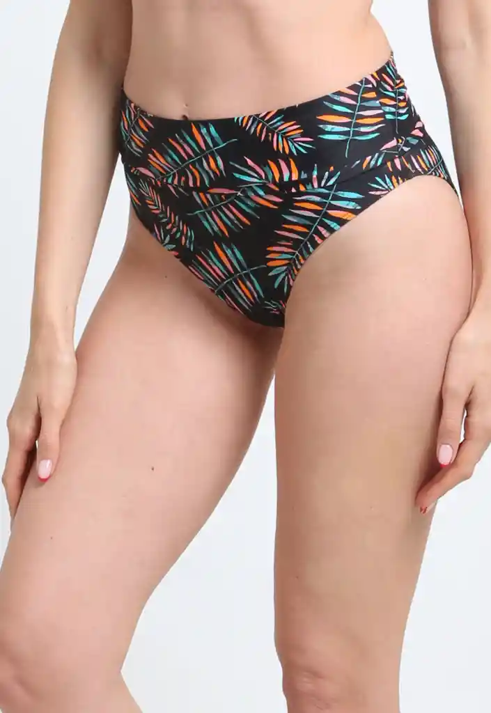 Bikini Calzón Pin Up Doble Uso Estampado Hojas L