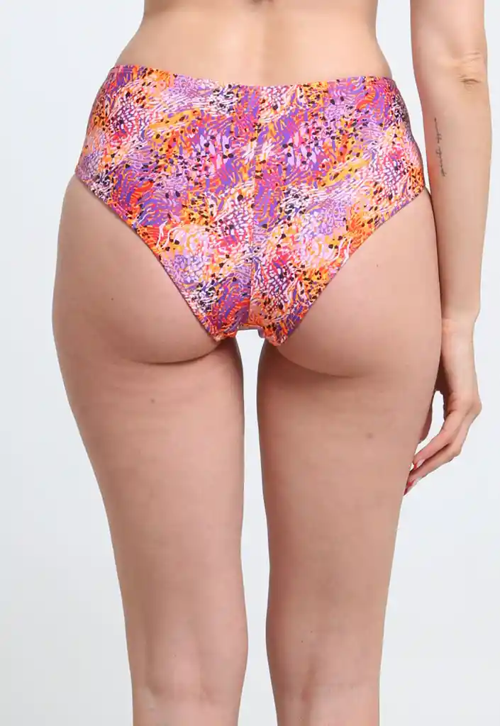 Bikini Calzón Con Amarra Estampado Naranja S