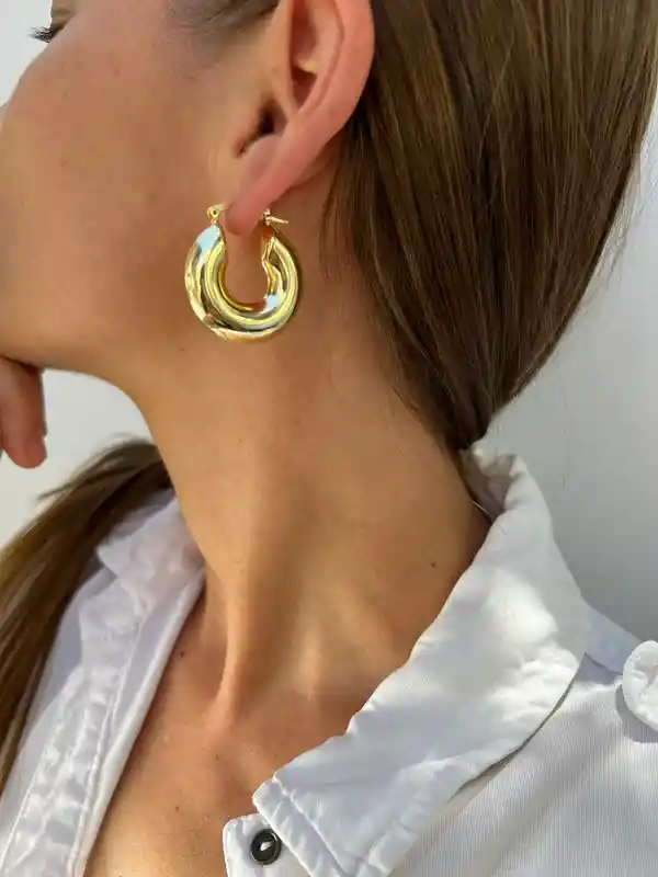 Argollas De Oro Mujer Para Regalo Danna-cantarina Joyas