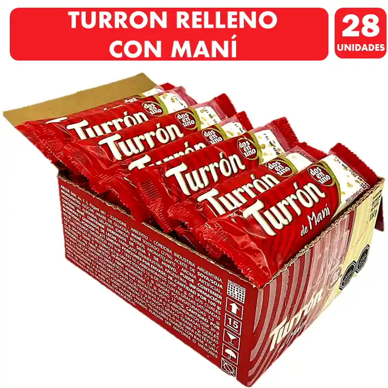 Turrón De Maní 45gramos - Dos En Uno (caja Con 28 Unidades)