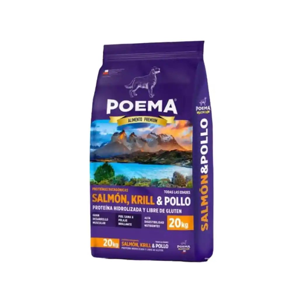 Poema , Salmon, Krill Y Pollo 20kg