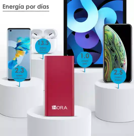 Power Bank 10000mah Bateria Portátil Con Usb 1hora Gar130