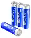 Paquete De 4 Pilas Con Estuches Baterias Alcalinas Aaa 1hora
