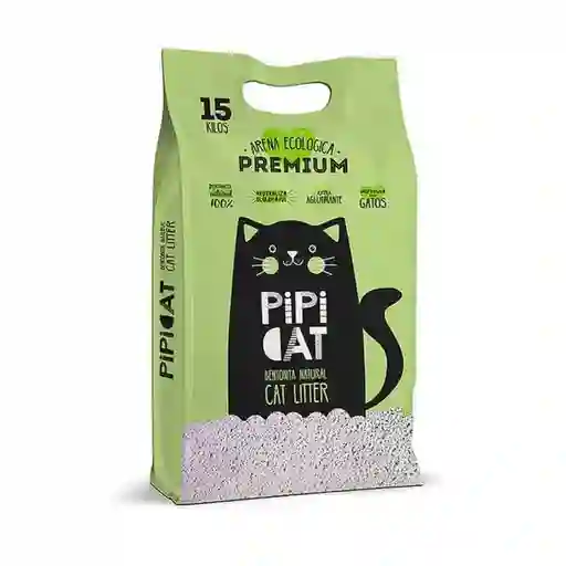 Pipi Cat Arena Bentonita Aroma Menta 15kg