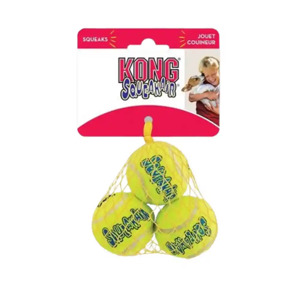 Kong Ball Air, 3 Pelotas Con Sonido Para Perros (talla S)